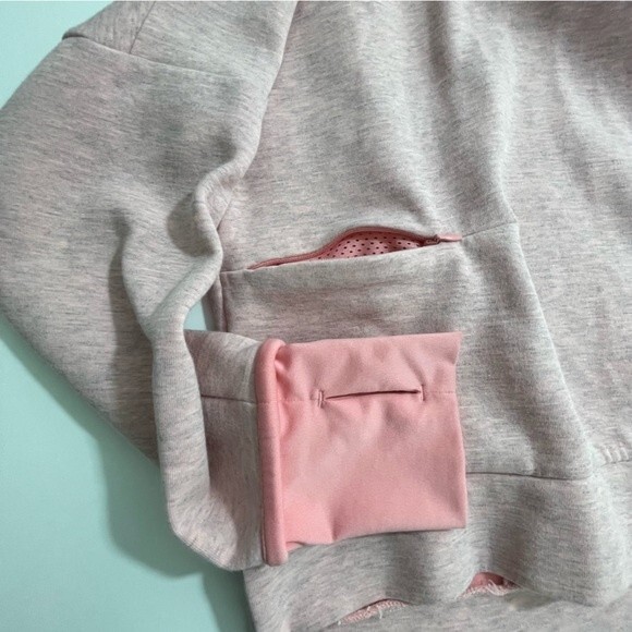 Adidas Pink Heathered Crewneck Sweatshirt with Thumbholes Size MEDIUM - Picture 5 of 9